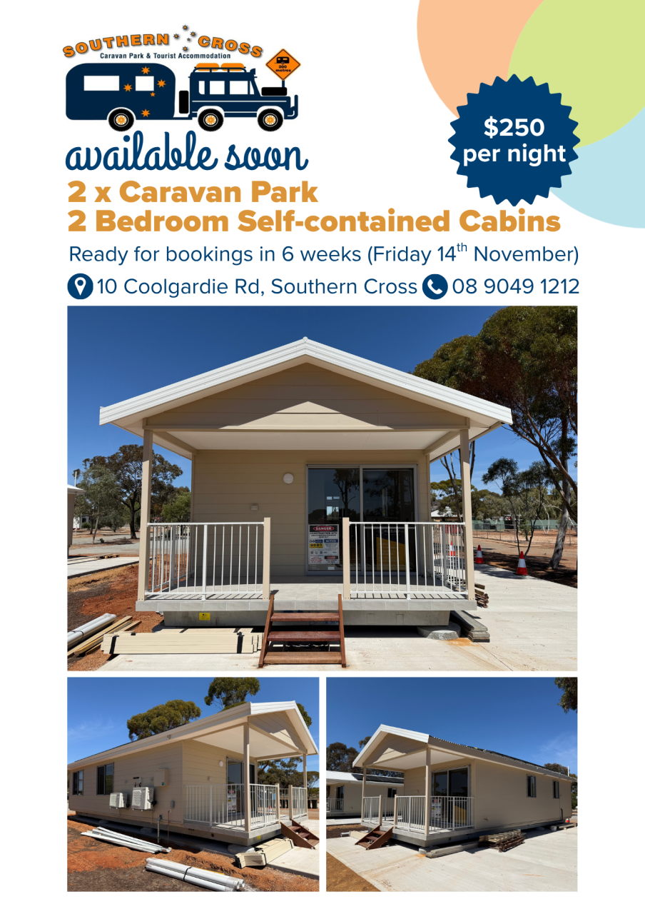 New 2 bedroom self-contained cabins available soon