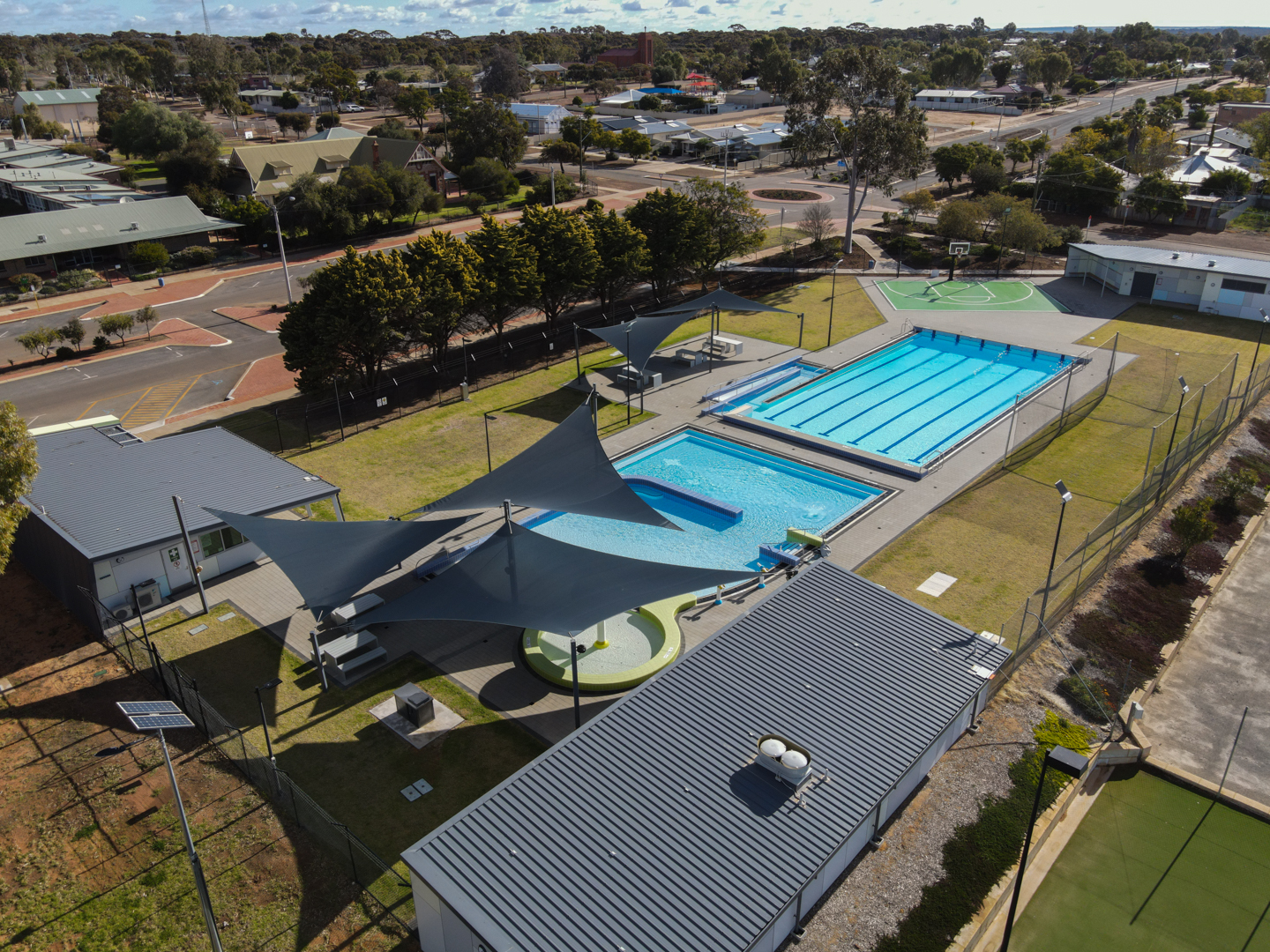 Swimming pool drone pic by Charles Jenkins, www.cjphotoau.com