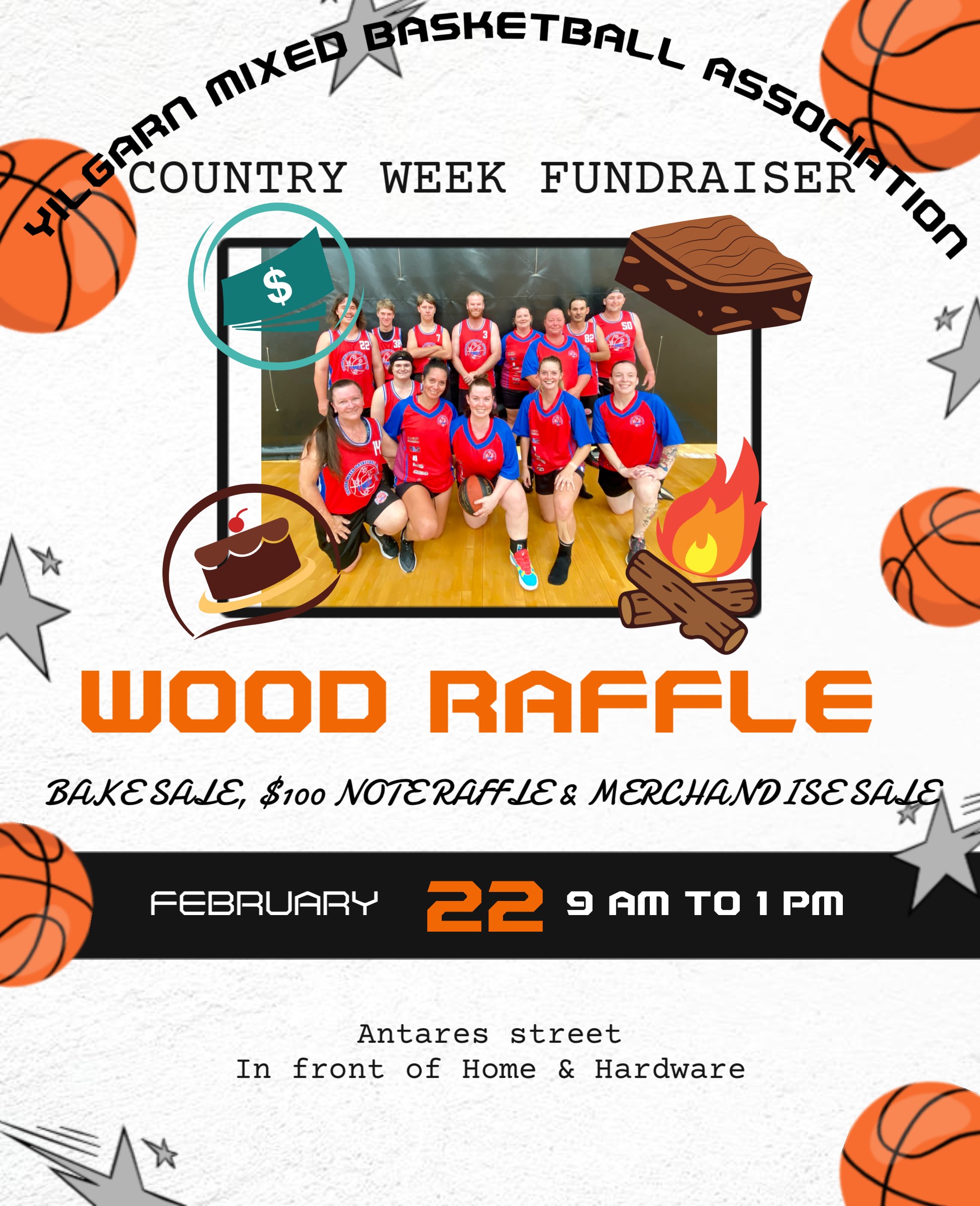 Yilgarn Mixed Basketball - Wood Raffle and Cake Stall